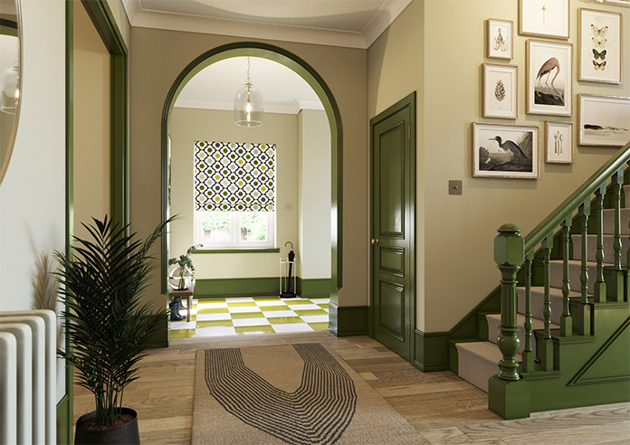 Orla Kiely Spot Flower, Blue Multi - Roman Blind - Image 6